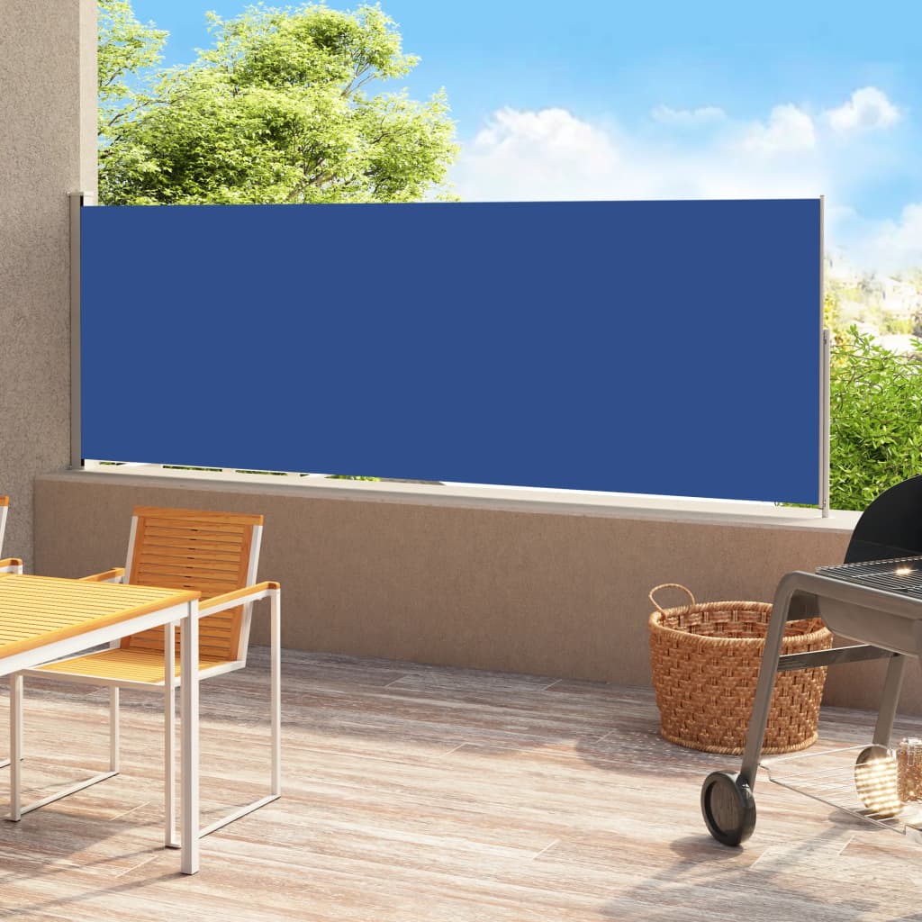 Tenda Laterale Retrattile per Patio 180x500 cm Blu - homemem39