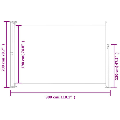 Tenda Laterale Retrattile per Patio 200x300 cm Nero - homemem39