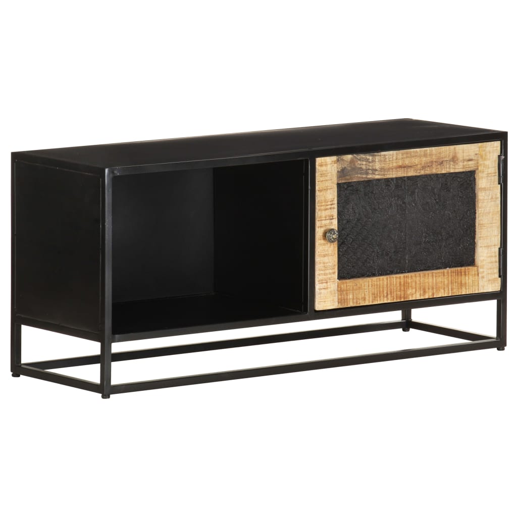 Mobile Porta TV 90x30x40 cm in Legno di Mango Grezzo - homemem39