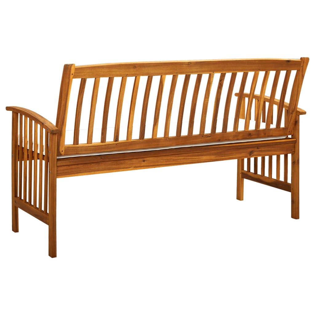 Panchina da Giardino con Cuscino 147cm Legno Massello di Acacia - homemem39