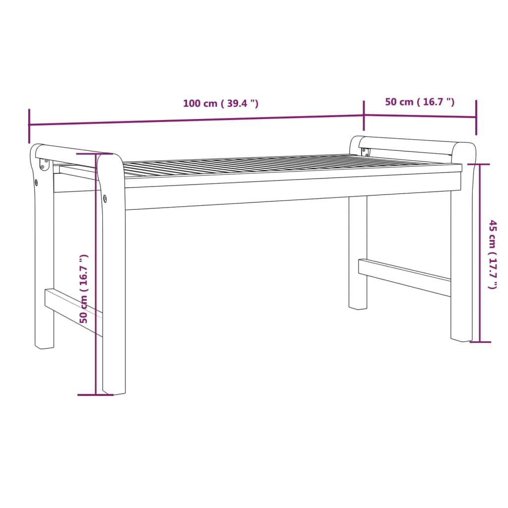 Tavolino da Salotto 100x50x50 cm in Legno Massello di Acacia - homemem39