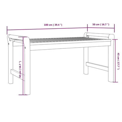 Tavolino da Salotto 100x50x50 cm in Legno Massello di Acacia - homemem39