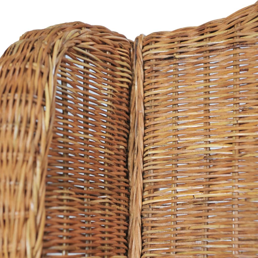 Divano con Cuscino Marrone Chiaro in Rattan Naturale e Lino - homemem39