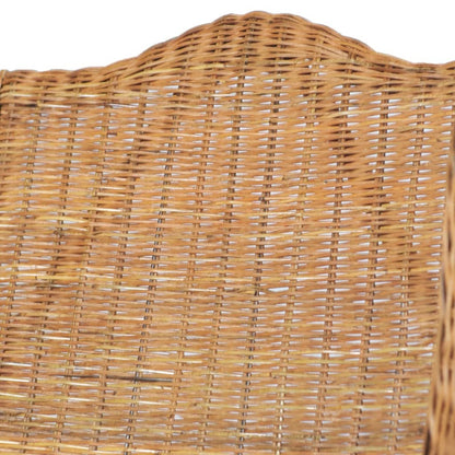 Divano con Cuscino Marrone Chiaro in Rattan Naturale e Lino - homemem39