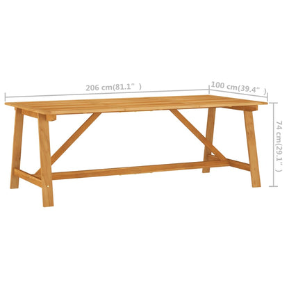 Tavolo da Pranzo da Giardino 206x100x74 cm in Massello Acacia - homemem39