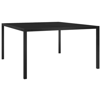 Tavolo da Giardino 130x130x72 cm Nero in Acciaio e Vetro - homemem39