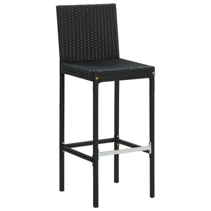 Sgabelli da Bar con Cuscini 2 pz Neri in Polyrattan - homemem39