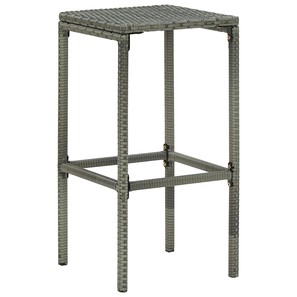 Sgabelli da Bar con Cuscini 6 pz Grigi in Polyrattan - homemem39