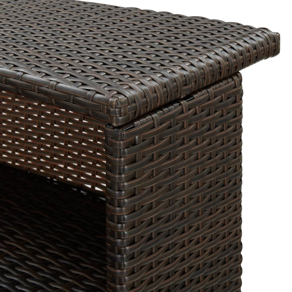 Tavolo da Bar per Esterni Marrone 120x55x110 cm in Polyrattan - homemem39