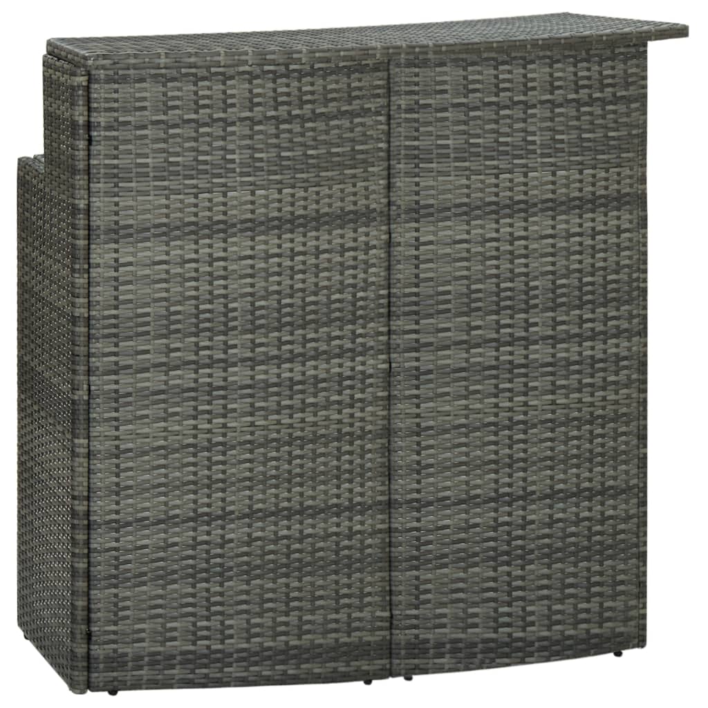 Tavolo da Bar per Esterni Grigio 120x55x110 cm in Polyrattan - homemem39