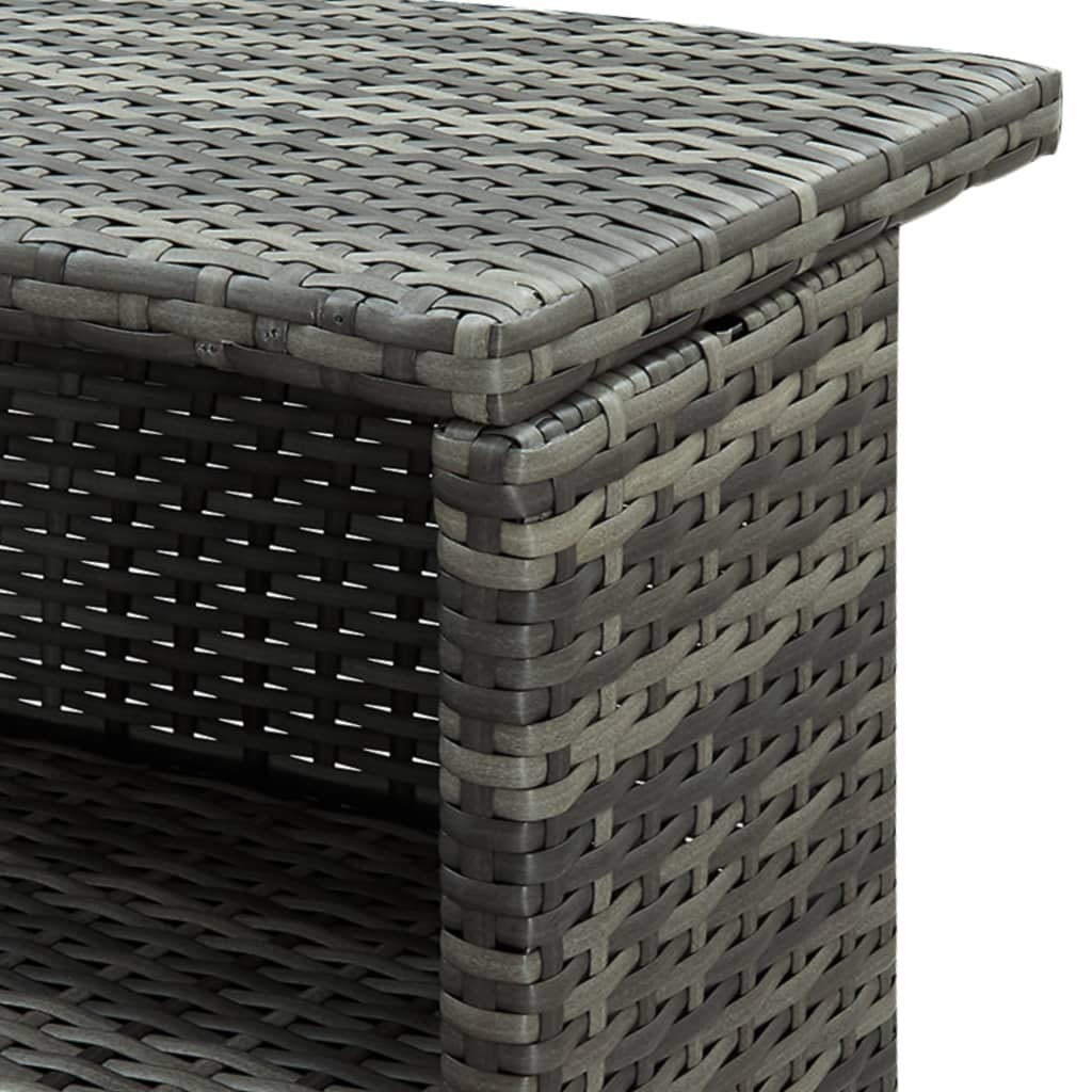 Tavolo da Bar per Esterni Grigio 120x55x110 cm in Polyrattan - homemem39