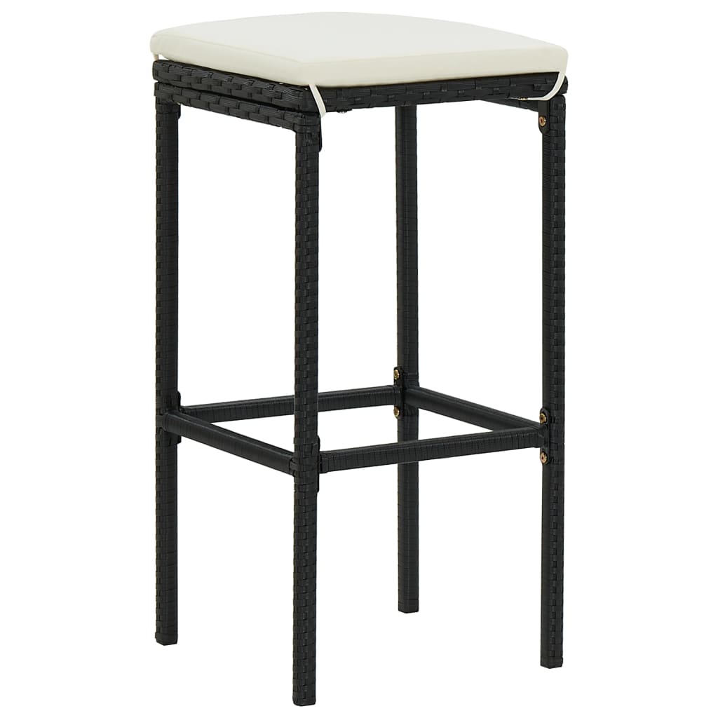 Set da Bar 3 pz in Polyrattan Nero - homemem39