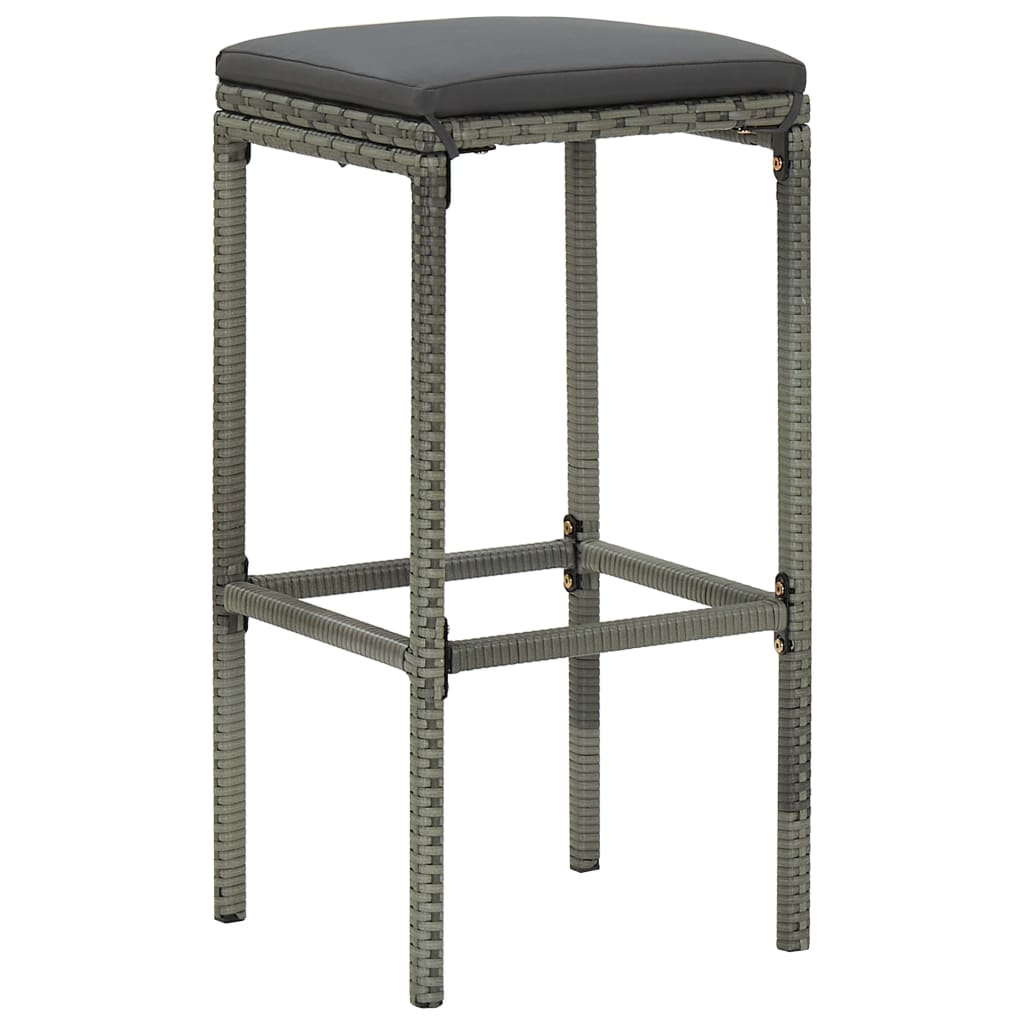 Set da Bar 3 pz in Polyrattan Grigio - homemem39