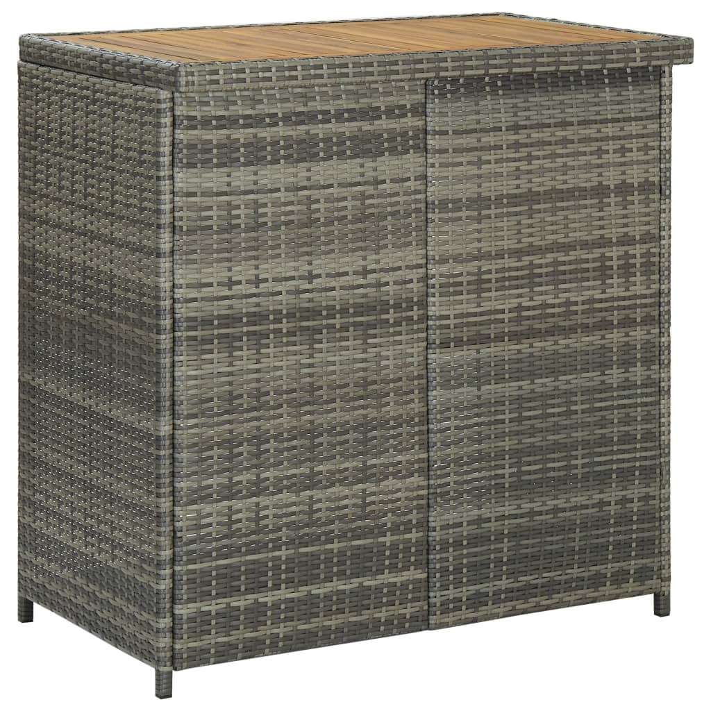 Set da Bar 3 pz in Polyrattan Grigio - homemem39