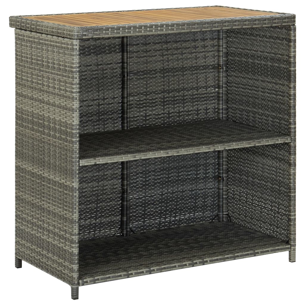 Set da Bar 3 pz in Polyrattan Grigio - homemem39