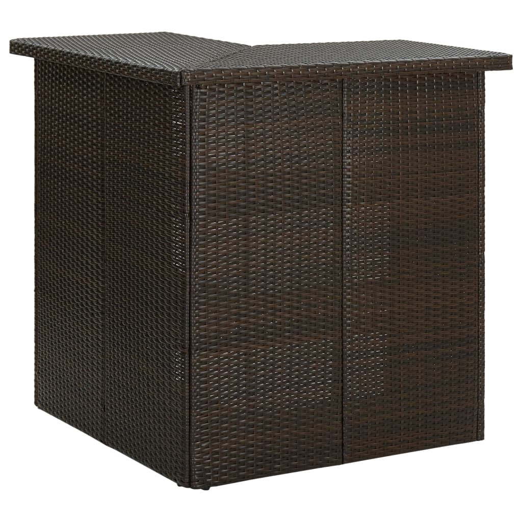 Tavolo da Bar ad Angolo Marrone 100x50x105 cm in Polyrattan - homemem39