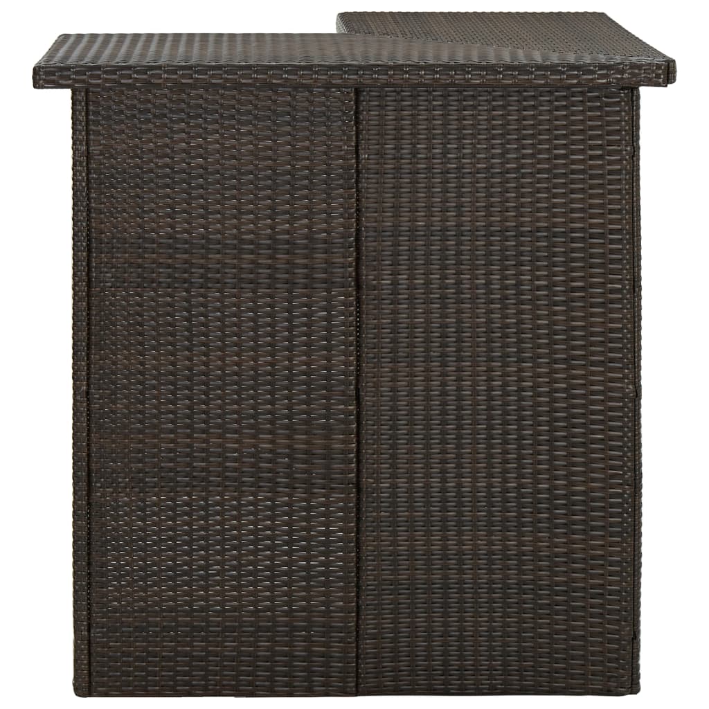 Tavolo da Bar ad Angolo Marrone 100x50x105 cm in Polyrattan - homemem39