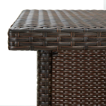 Tavolo da Bar ad Angolo Marrone 100x50x105 cm in Polyrattan - homemem39