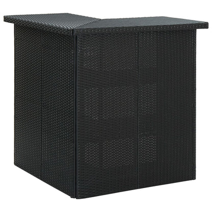 Tavolo da Bar ad Angolo Nero 100x50x105 cm in Polyrattan - homemem39