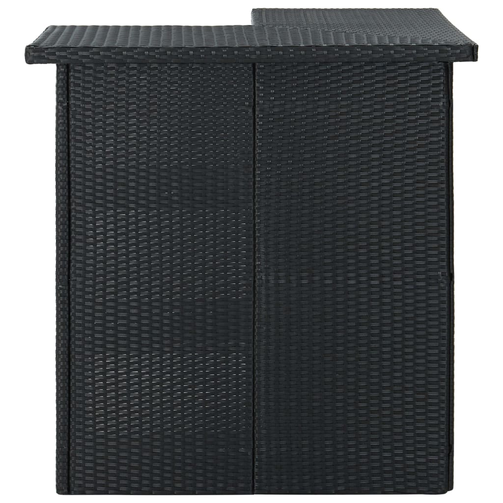 Tavolo da Bar ad Angolo Nero 100x50x105 cm in Polyrattan - homemem39