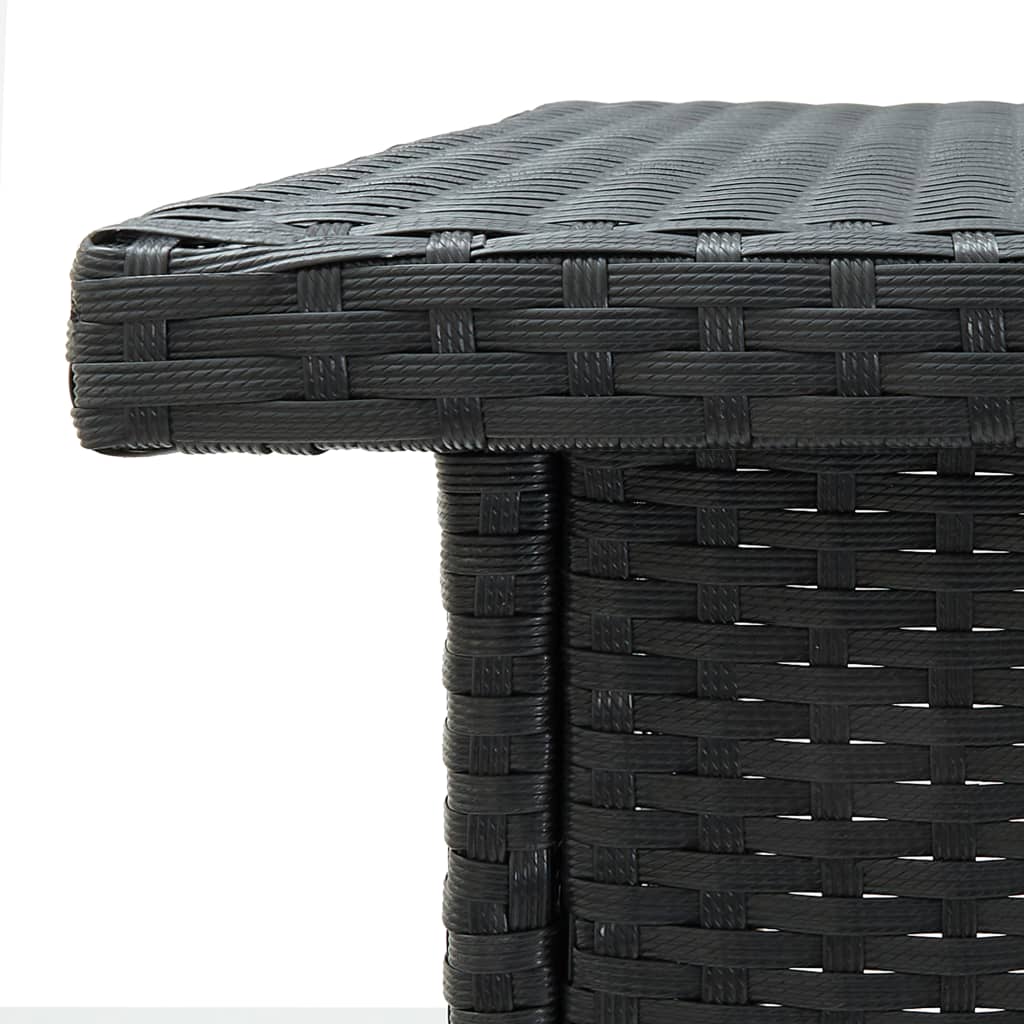 Tavolo da Bar ad Angolo Nero 100x50x105 cm in Polyrattan - homemem39