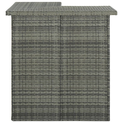 Tavolo da Bar ad Angolo Grigio 100x50x105 cm in Polyrattan - homemem39