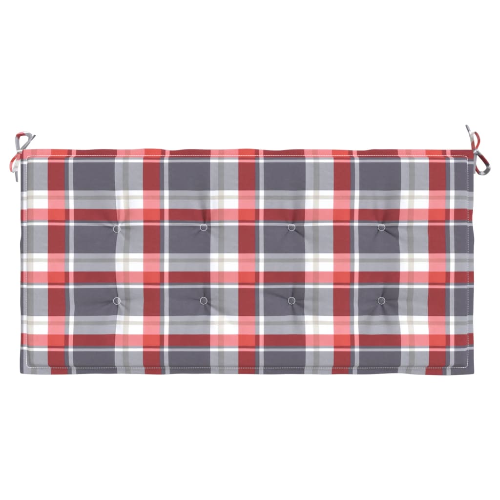 Cuscino per Panca a Quadri Rossi 100x50x3 cm Tessuto Oxford - homemem39