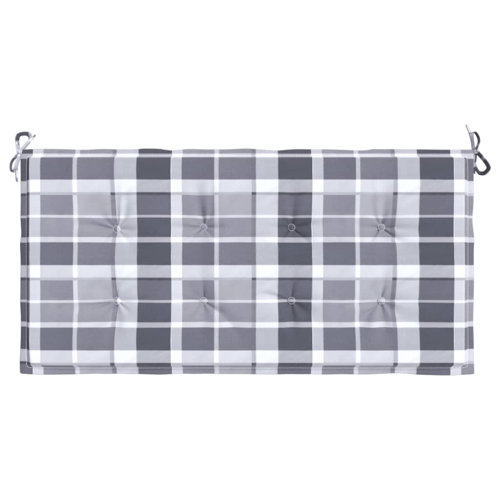 Cuscino per Panca a Quadri Grigi 100x50x3cm Tessuto Oxford - homemem39