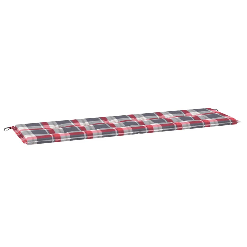 Cuscino per Panca a Quadri Rossi 180x50x3 cm Tessuto Oxford - homemem39