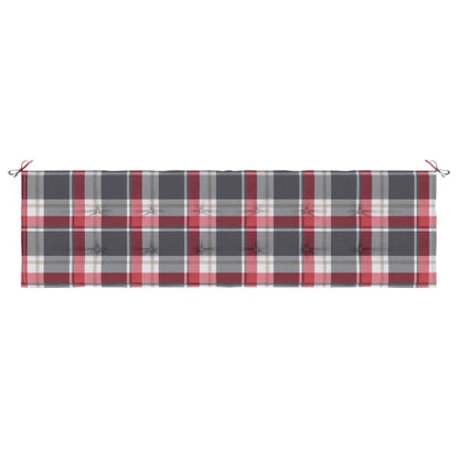 Cuscino per Panca a Quadri Rossi 180x50x3 cm Tessuto Oxford - homemem39