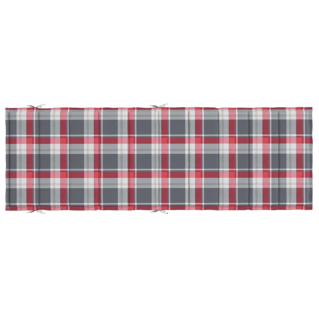 Cuscino per Lettino a Quadri Rossi 186x58x3cm in Tessuto Oxford - homemem39