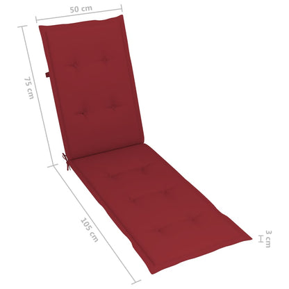 Cuscino per Sdraio Rosso Vino (75+105)x50x3 cm - homemem39