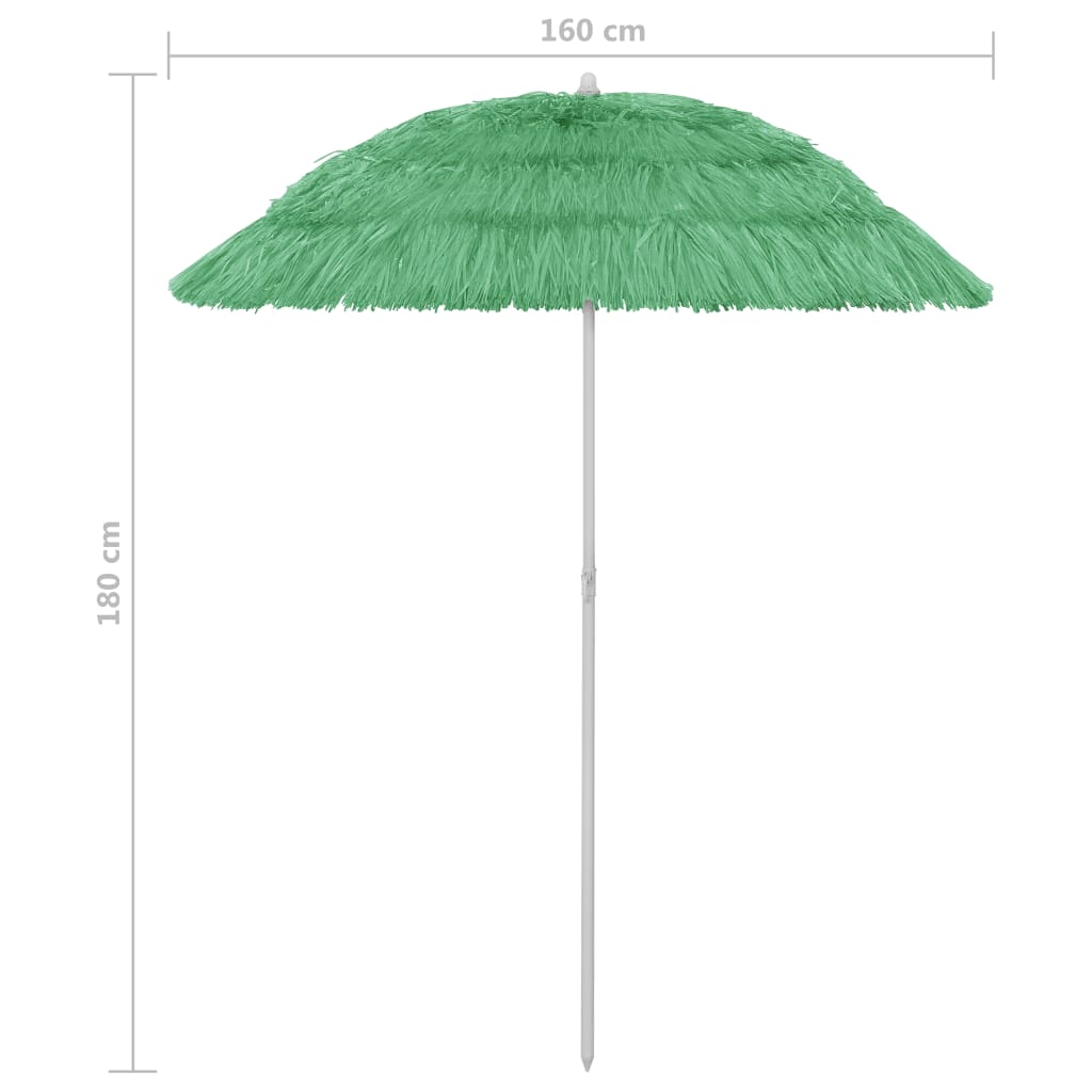 Ombrellone da Spiaggia Hawaii Verde 180 cm - homemem39