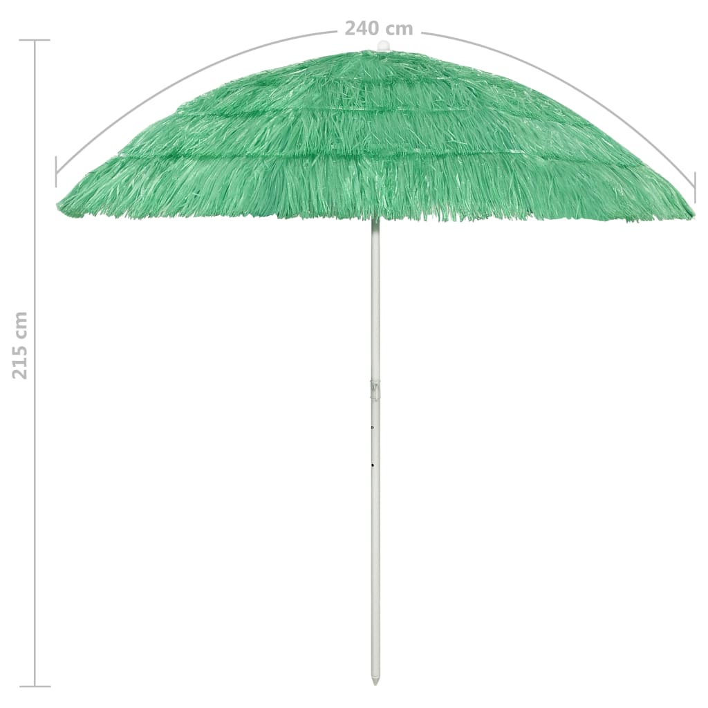 Ombrellone da Spiaggia Hawaii Verde 240 cm - homemem39