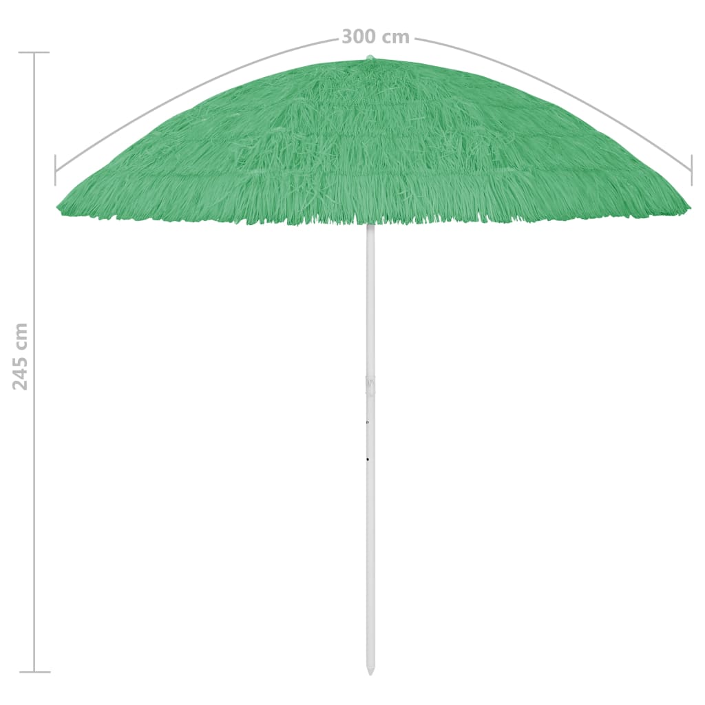 Ombrellone da Spiaggia Hawaii Verde 300 cm - homemem39