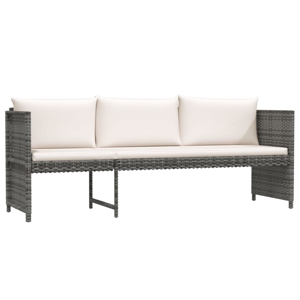 Set Divani da Giardino 6 pz con Cuscini in Polyrattan Grigio - homemem39