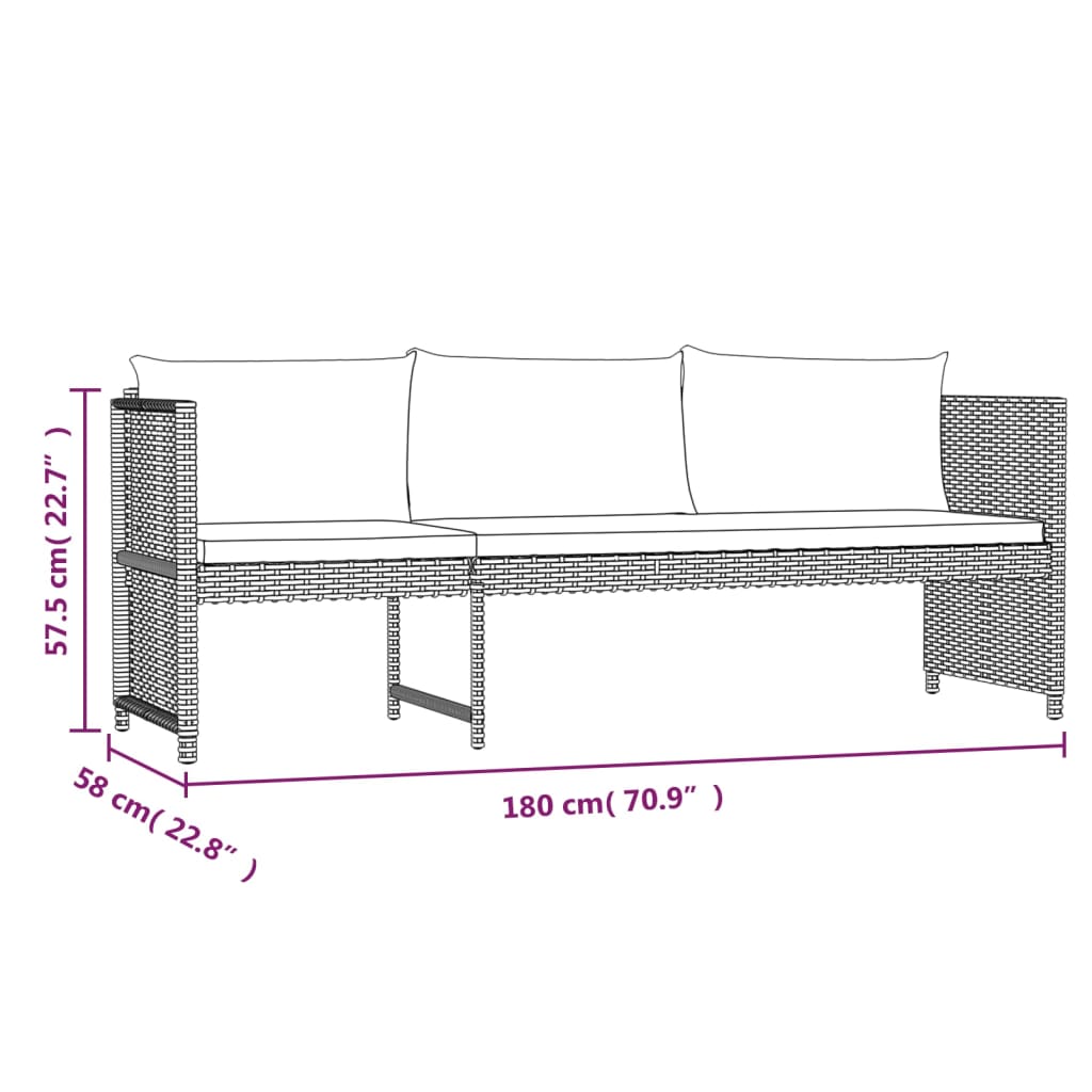 Set Divani da Giardino 6 pz con Cuscini in Polyrattan Grigio - homemem39