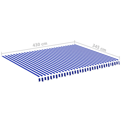 Tessuto di Ricambio per Tenda da Sole Blu e Bianco 4,5x3,5 m - homemem39