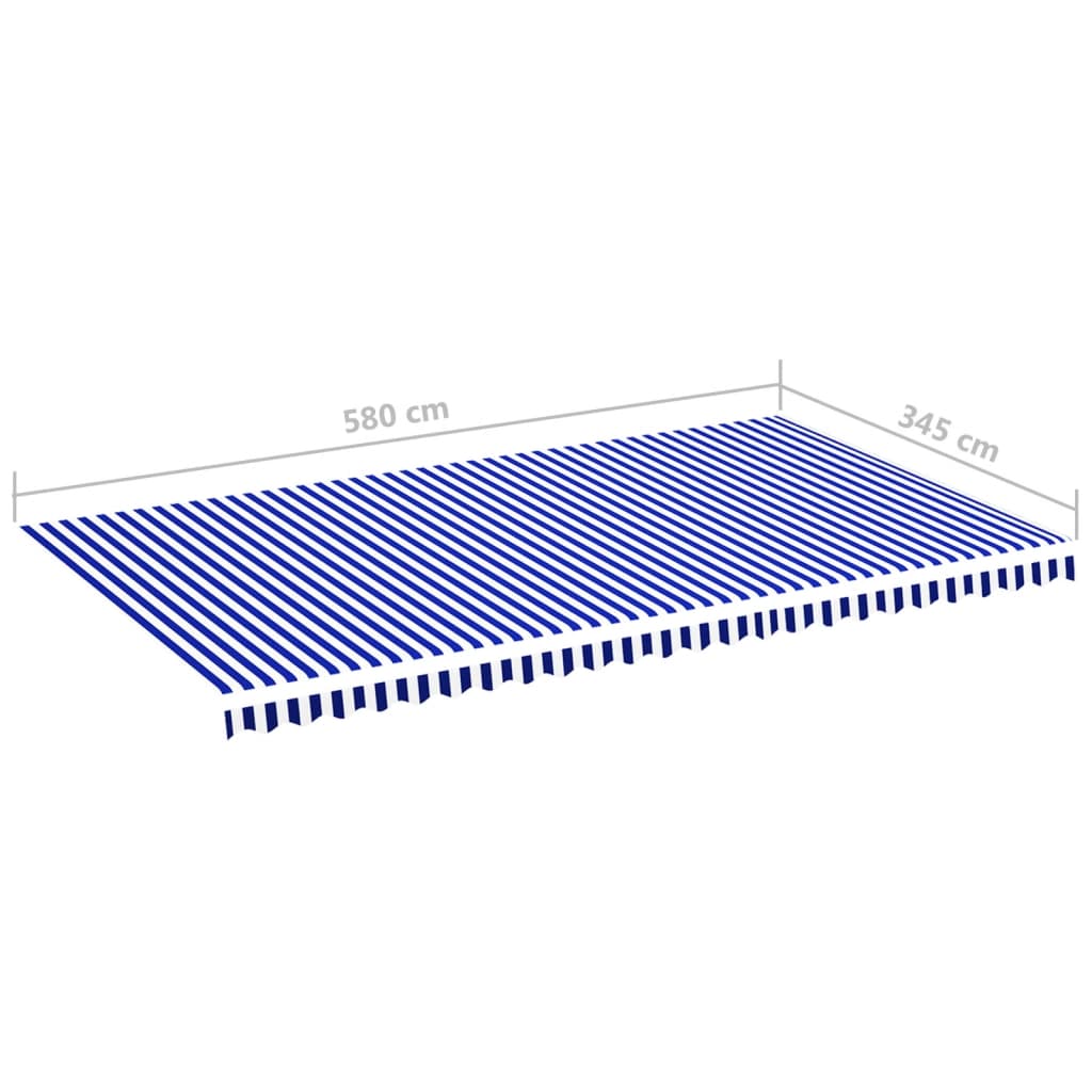 Tessuto di Ricambio per Tenda da Sole Blu e Bianco 6x3,5 m - homemem39