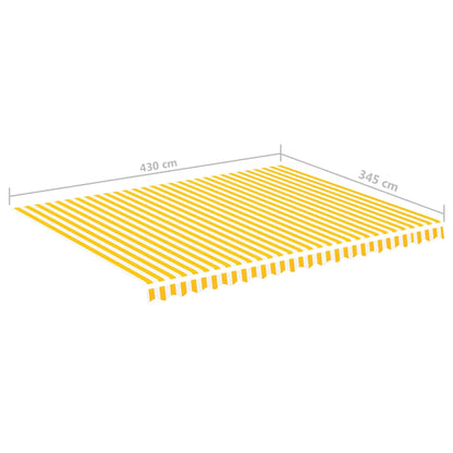 Tessuto di Ricambio per Tenda da Sole Giallo e Bianco 4,5x3,5 m - homemem39