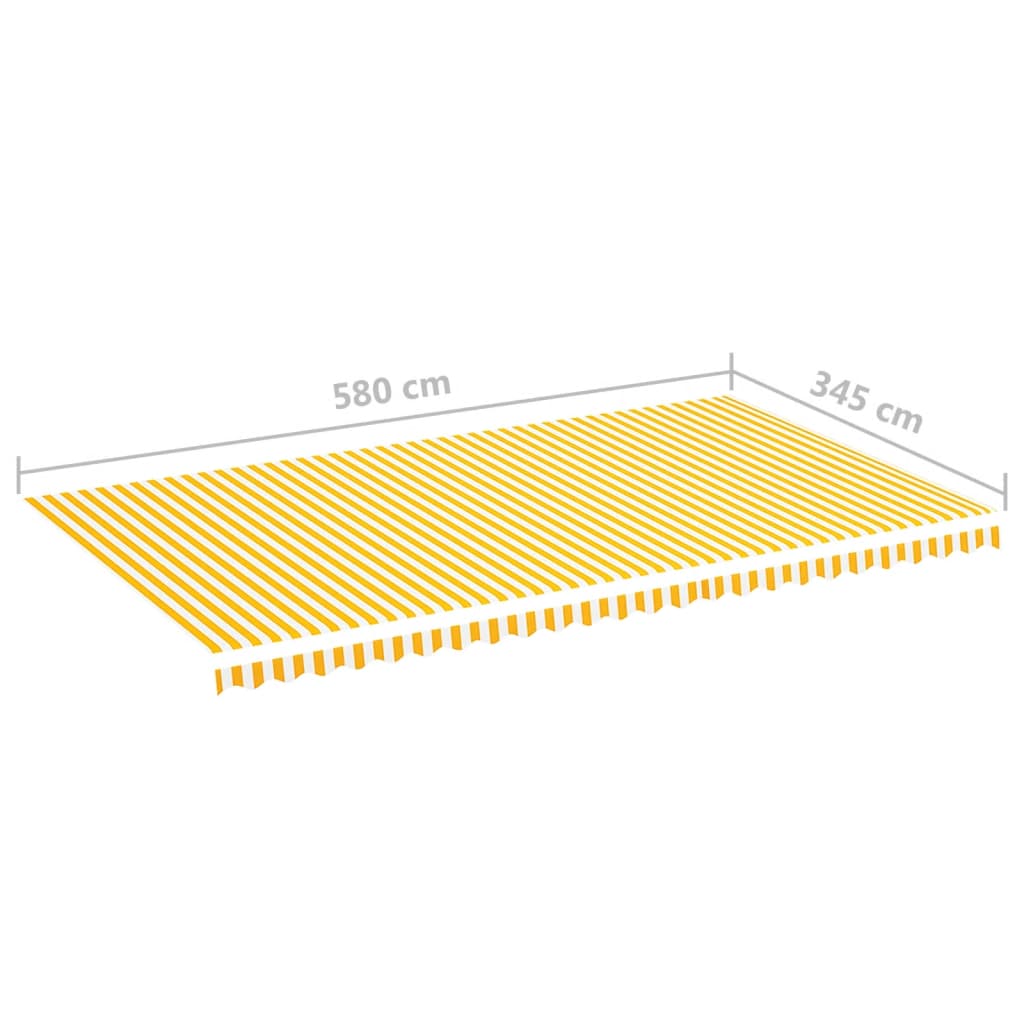 Tessuto di Ricambio per Tenda da Sole Giallo e Bianco 6x3,5 m - homemem39