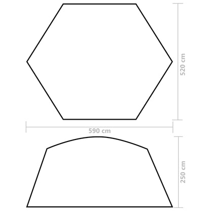 Tenda per Piscina in Tessuto 590x520x250 cm Verde - homemem39