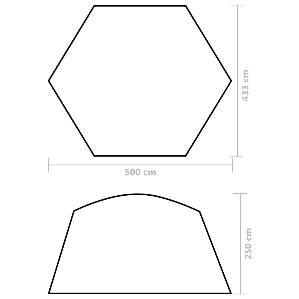 Tenda per Piscina in Tessuto 500x433x250 cm Grigio - homemem39