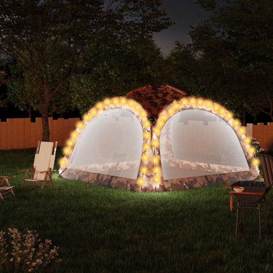Tenda per Feste con LED e 4 Pareti 3,6x3,6x2,3 m Mimetica - homemem39