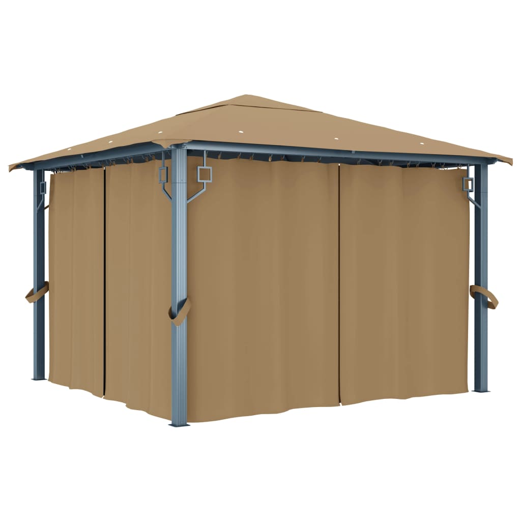 Gazebo con Tenda 300x300 cm Grigio Talpa in Alluminio - homemem39