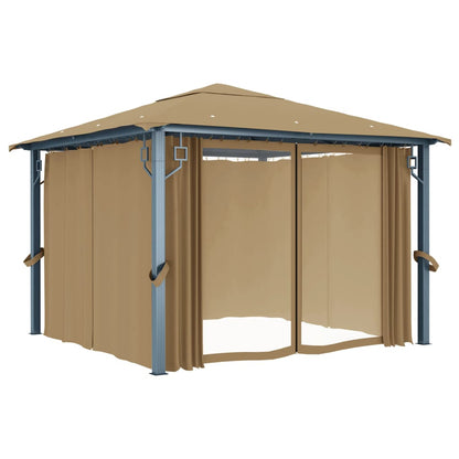 Gazebo con Tenda 300x300 cm Grigio Talpa in Alluminio - homemem39