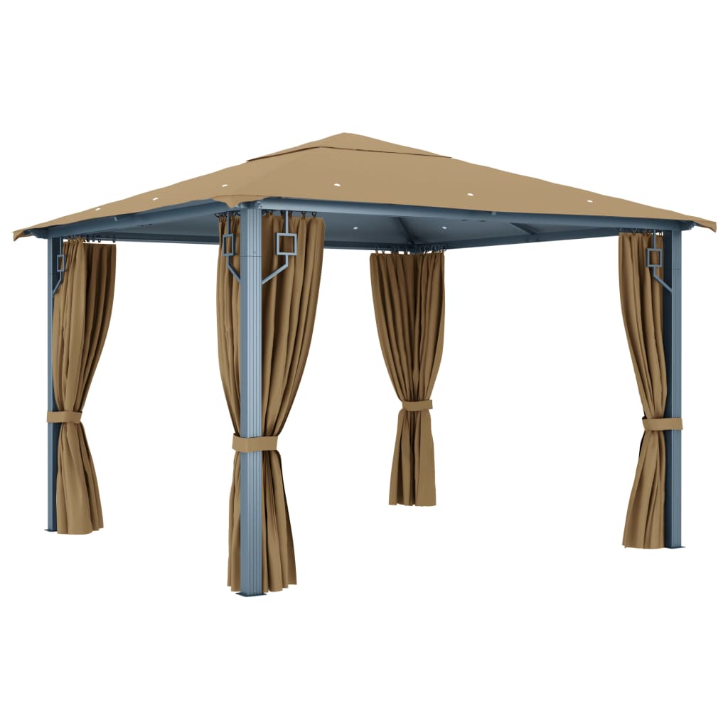 Gazebo con Tenda 300x300 cm Grigio Talpa in Alluminio - homemem39