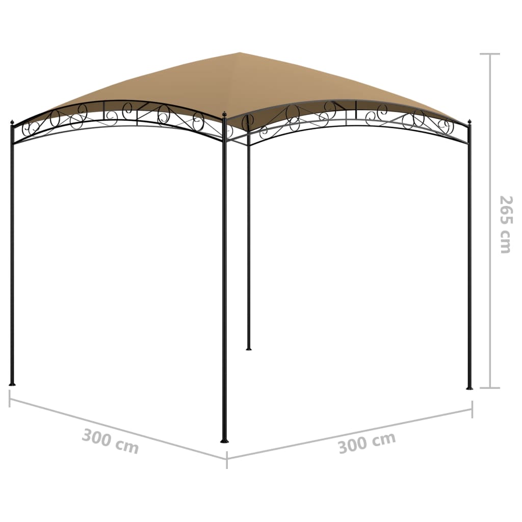 Gazebo 3x3x2,65 m Grigio Talpa 180 g/m² - homemem39