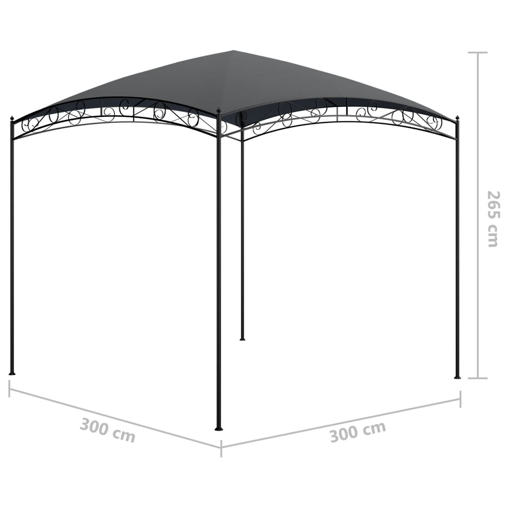 Gazebo 3x3x2,65 m Antracite 180 g/m² - homemem39