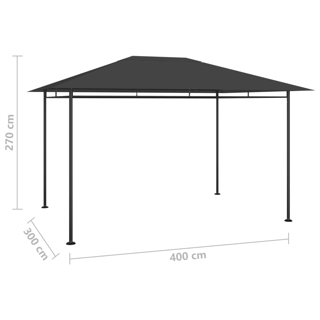 Gazebo 4x3x2,7 m Antracite 180 g/m² - homemem39